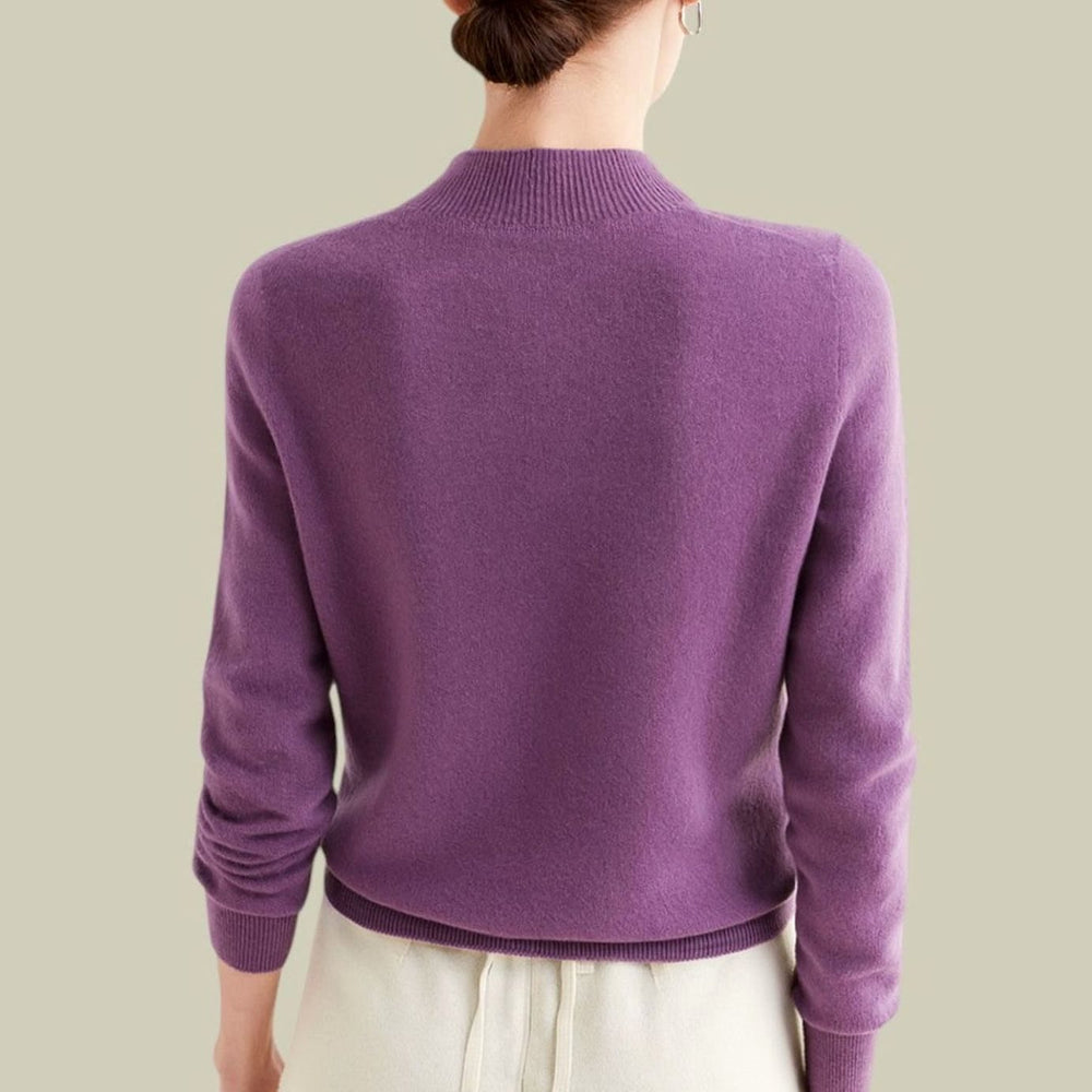 Women's Merino Mock-Neck Slim-Fit Wool Sweaters