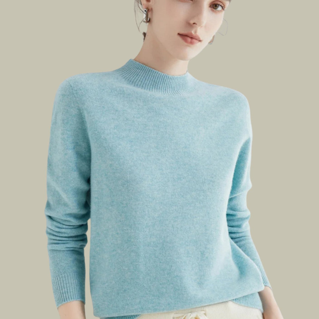 Women's Merino Mock-Neck Slim-Fit Wool Sweaters