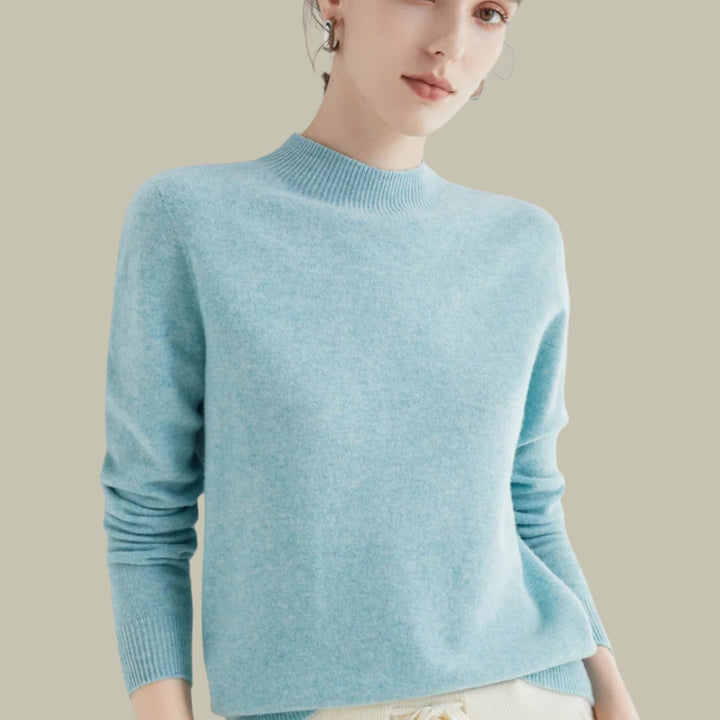 Women's Merino Mock-Neck Slim-Fit Wool Sweaters