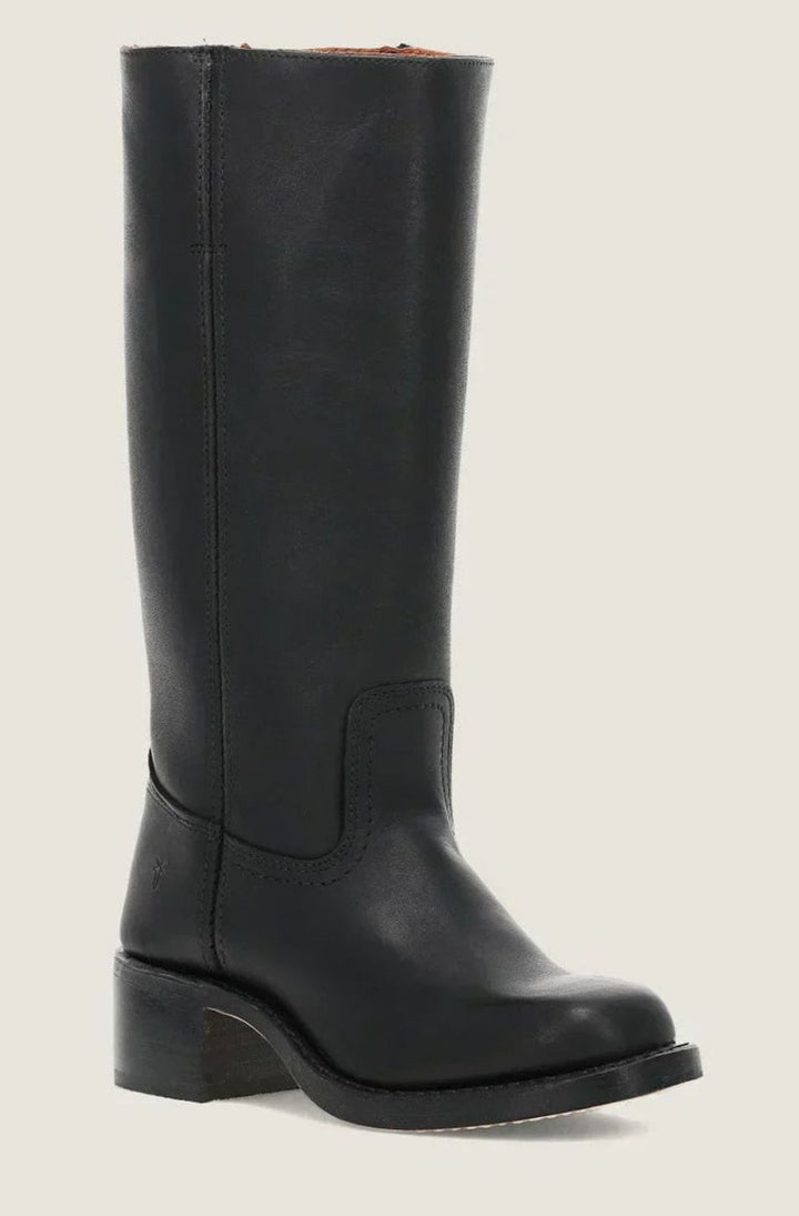 Women's Mid-Calf Stacked-Heel Leather Western Boots