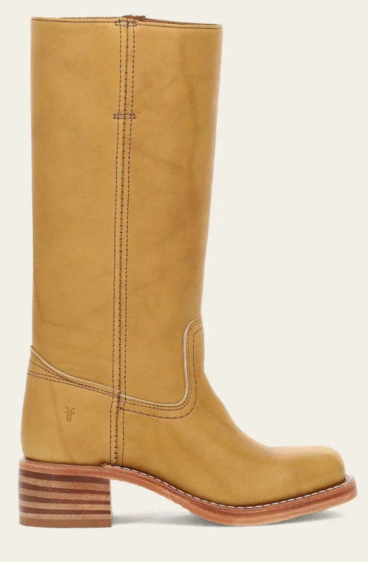 Women's Mid-Calf Stacked-Heel Leather Western Boots