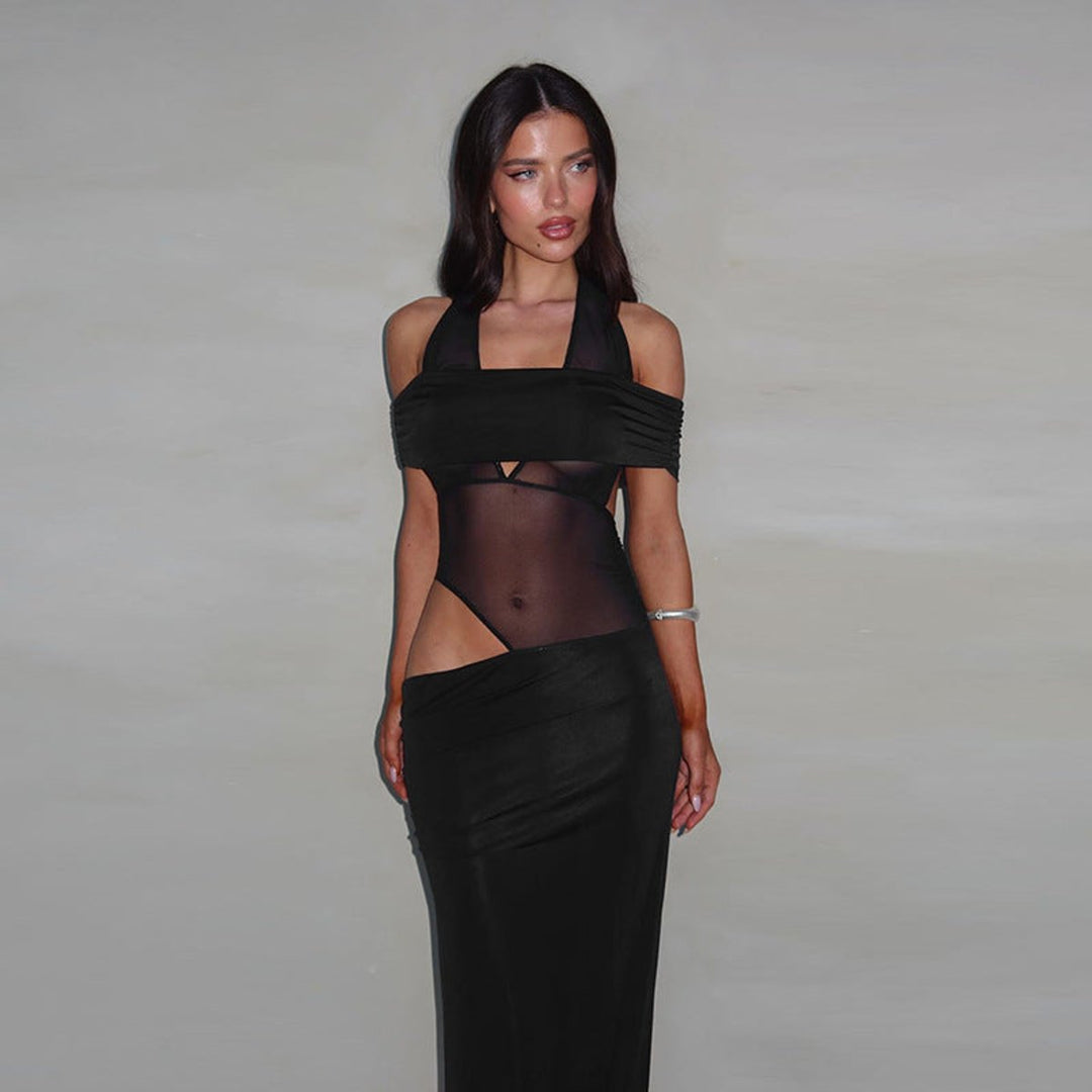 Women's Off-Shoulder Mesh-Panel Cocktail Party Dress