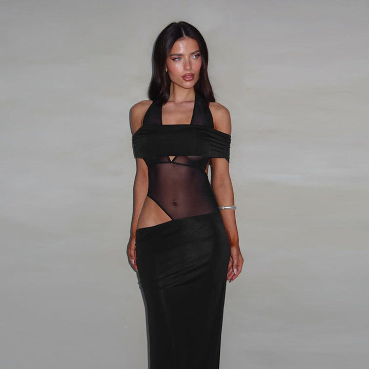 Women's Off-Shoulder Mesh-Panel Cocktail Party Dress