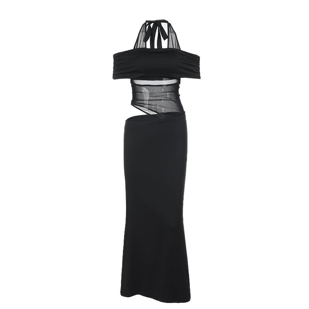 Women's Off-Shoulder Mesh-Panel Cocktail Party Dress