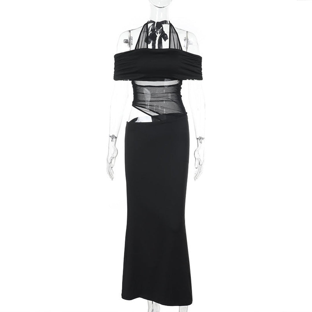 Women's Off-Shoulder Mesh-Panel Cocktail Party Dress