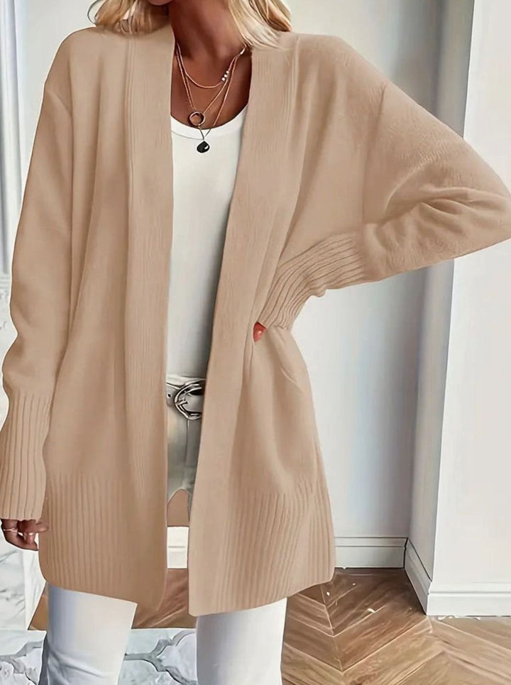 Women's Open Front Oversized Knit Cardigan Batwing Sleeve