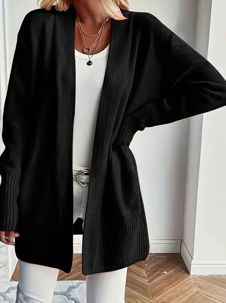 Women's Open Front Oversized Knit Cardigan Batwing Sleeve