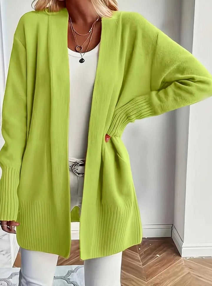Women's Open Front Oversized Knit Cardigan Batwing Sleeve