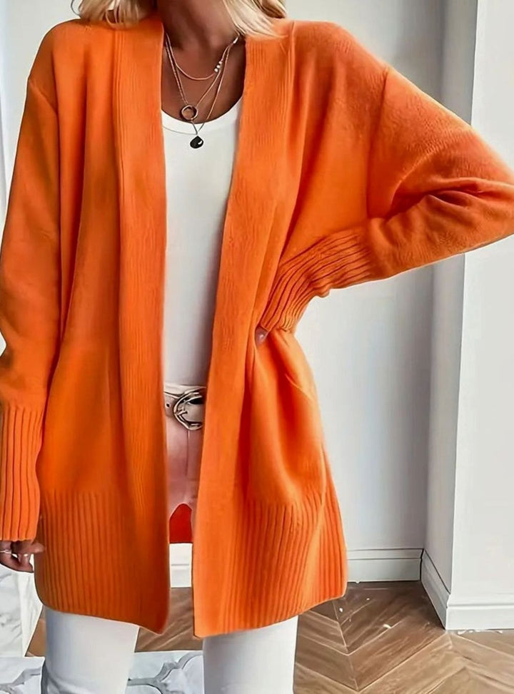 Women's Open Front Oversized Knit Cardigan Batwing Sleeve