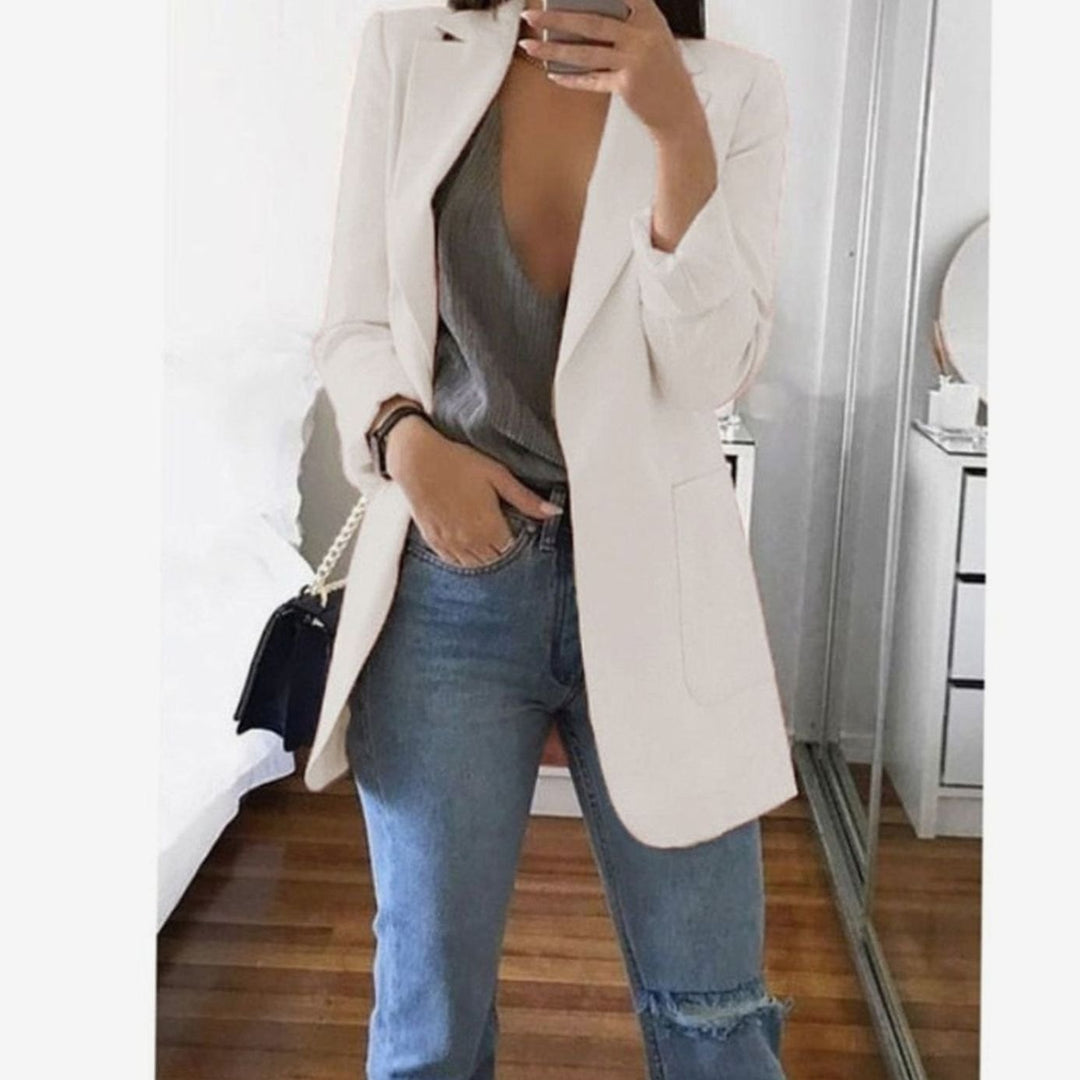 Women's Open-Front Oversized Knit Cardigan Longline Blazer