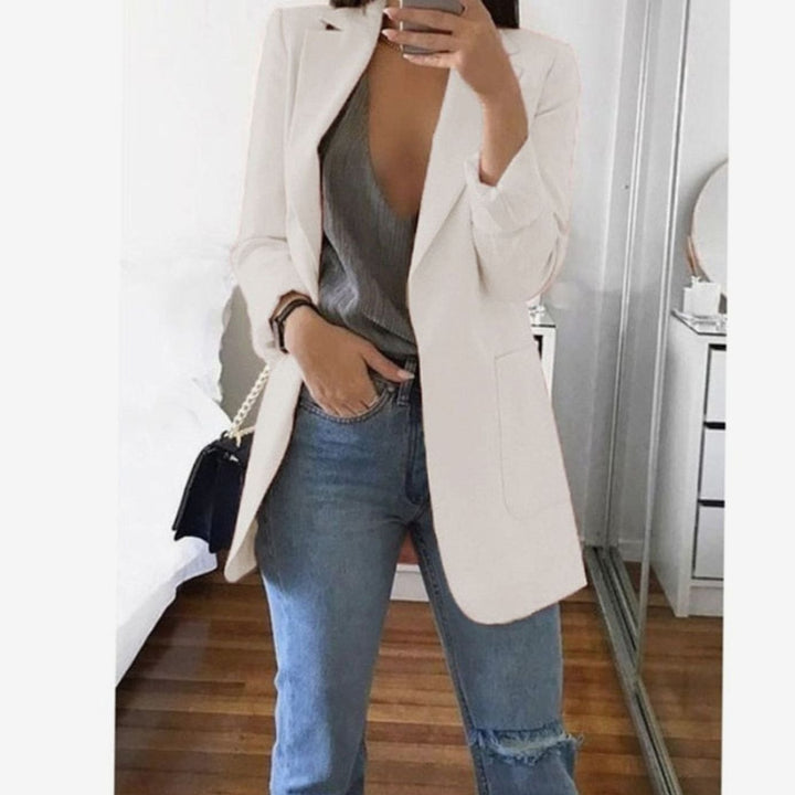 Women's Open-Front Oversized Knit Cardigan Longline Blazer