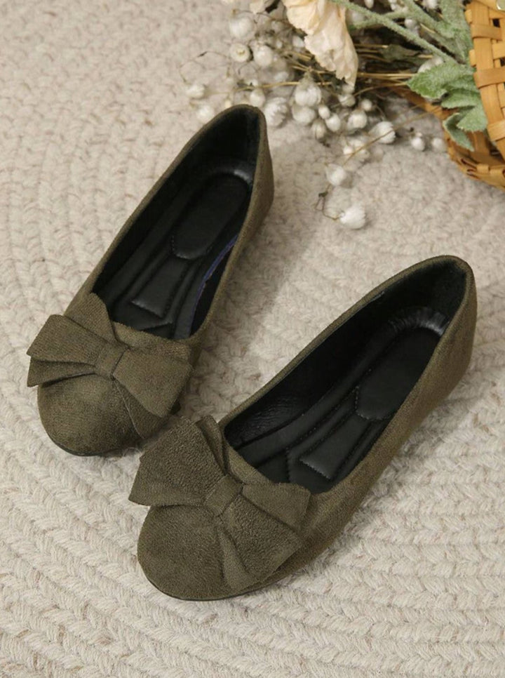Women's Orthopaedic Bow-Detail Suede Slip-On Comfort Shoes