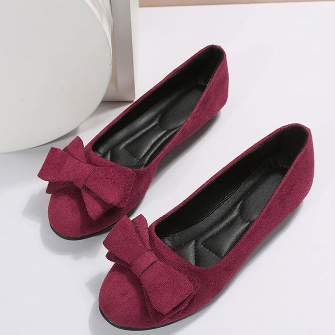 Women's Orthopaedic Bow-Detail Suede Slip-On Comfort Shoes