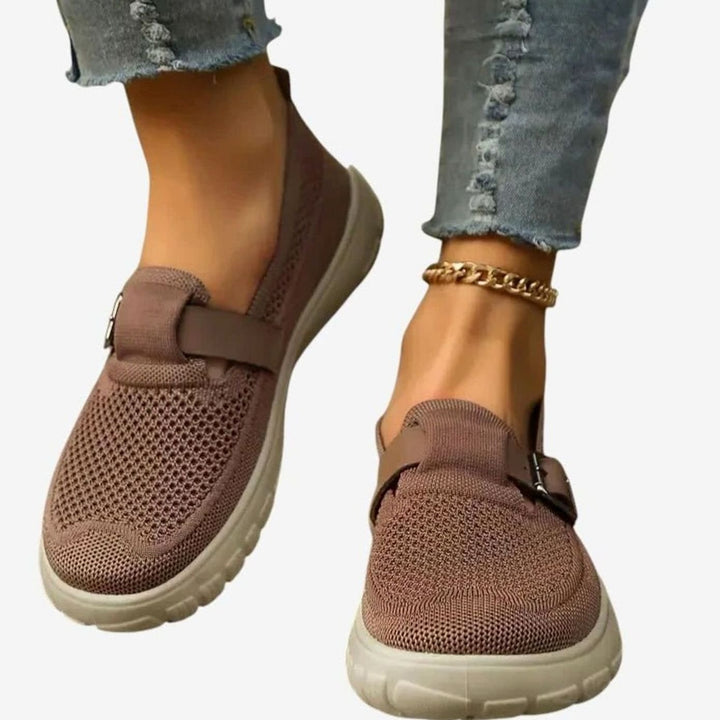 Women's Orthopedic Breathable Mesh Slip-On Buckle Trainers