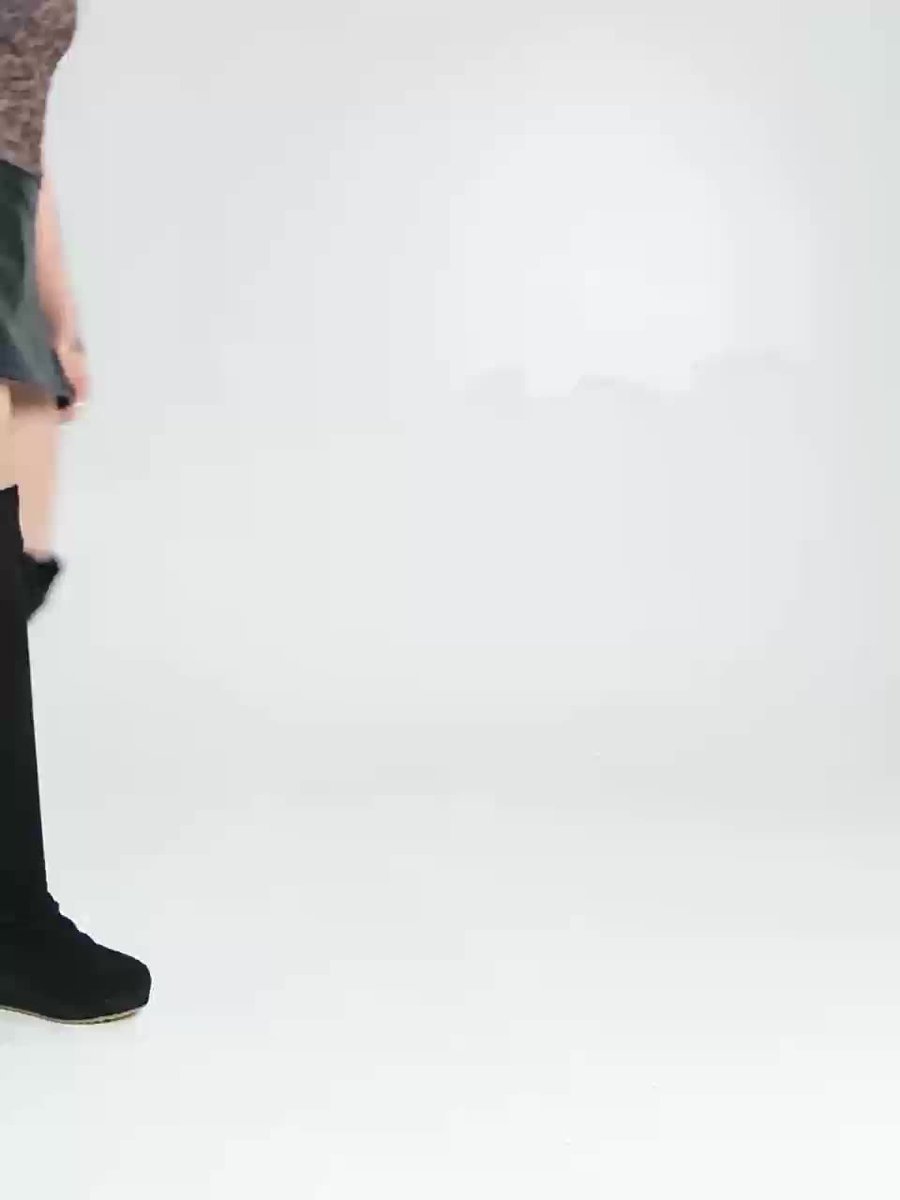 Women's Over-the-Knee Stretch Wedge Knee-High Boots Slip-On