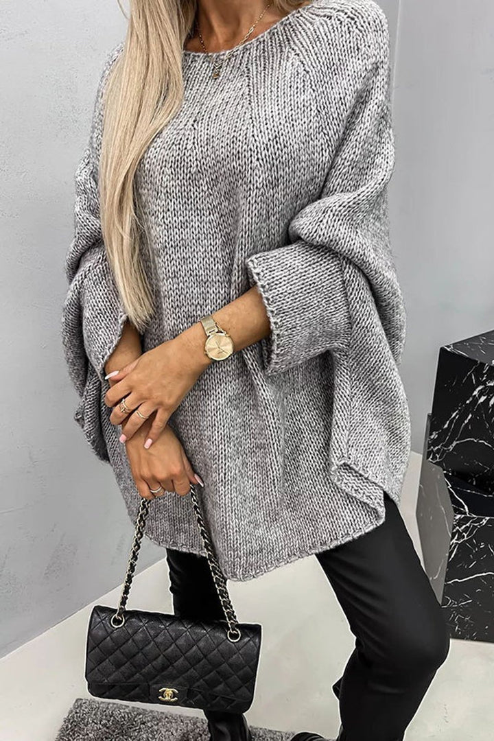 Women's Oversized Batwing-Sleeve Knitted Sweater Jumper
