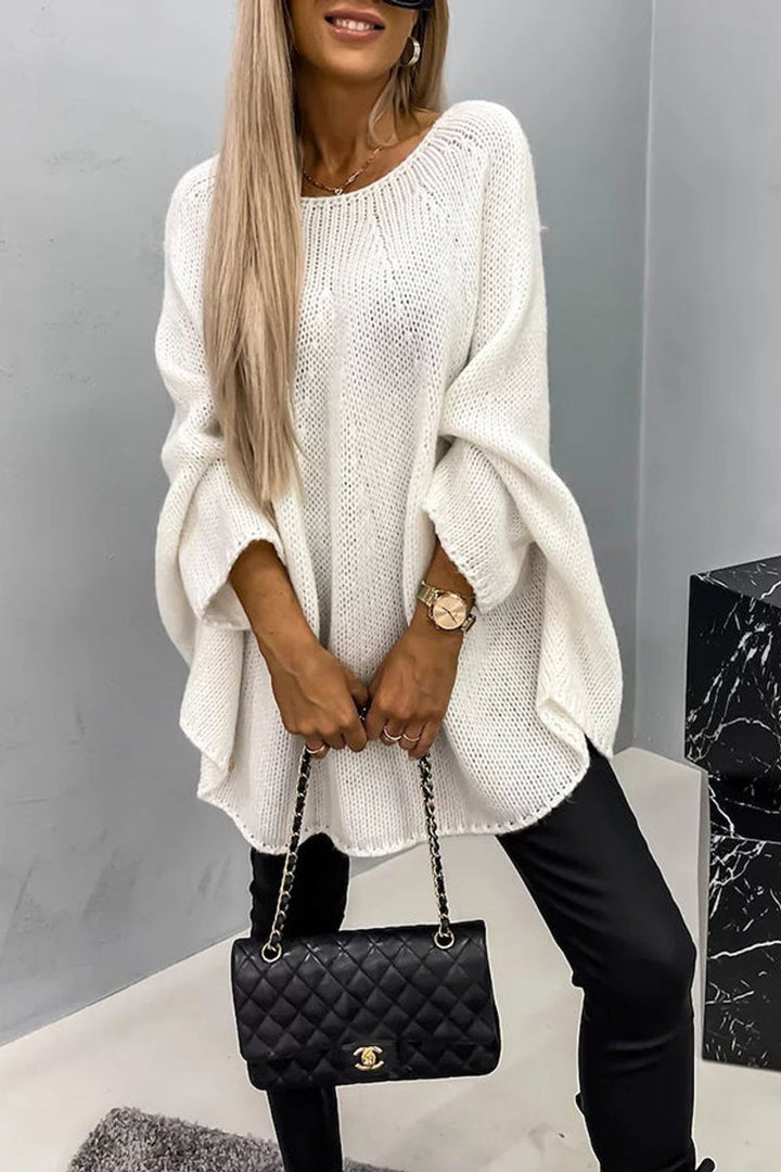 Women's Oversized Batwing-Sleeve Knitted Sweater Jumper