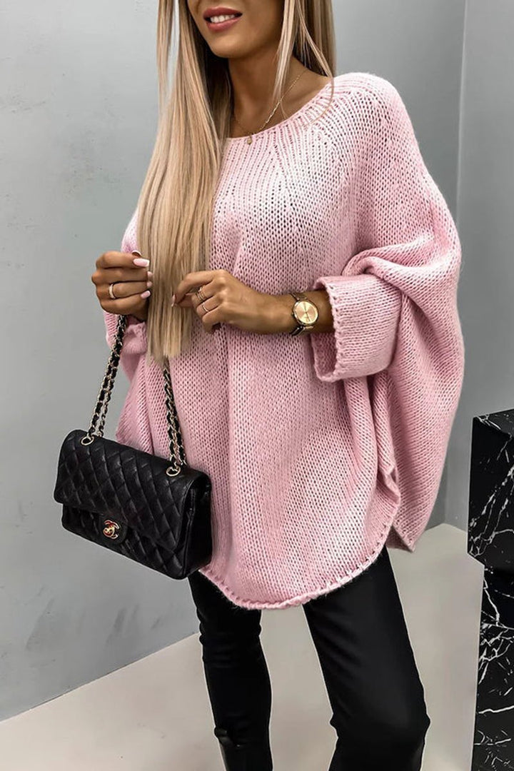 Women's Oversized Batwing-Sleeve Knitted Sweater Jumper