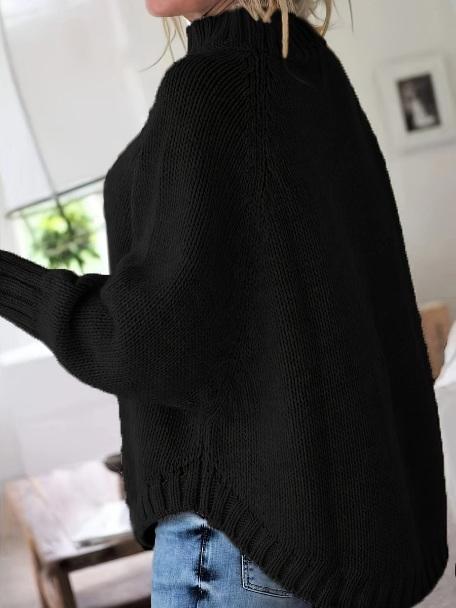 Women's Oversized Chunky Knit Turtleneck Jumper