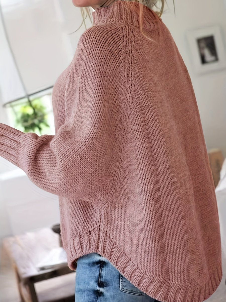 Women's Oversized Chunky Knit Turtleneck Jumper