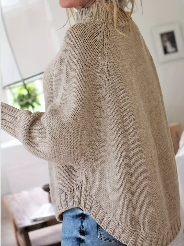 Women's Oversized Chunky Knit Turtleneck Jumper