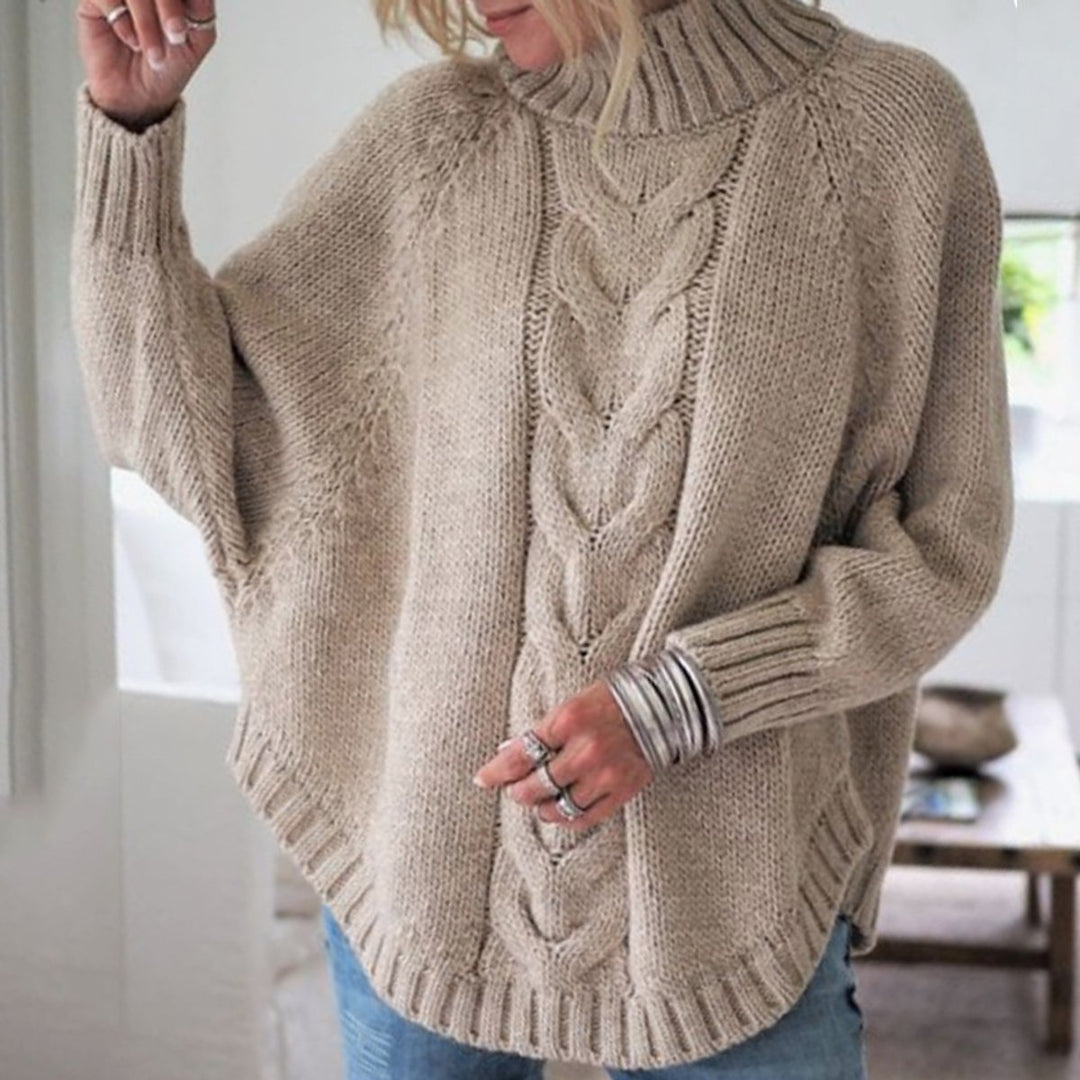 Women's Oversized Chunky Knit Turtleneck Jumper