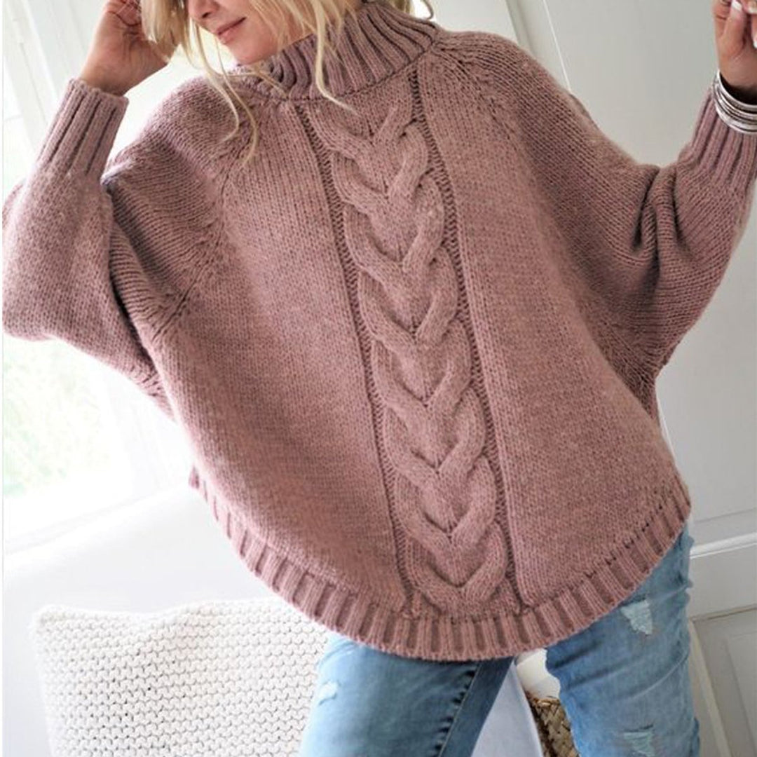 Women's Oversized Chunky Knit Turtleneck Jumper