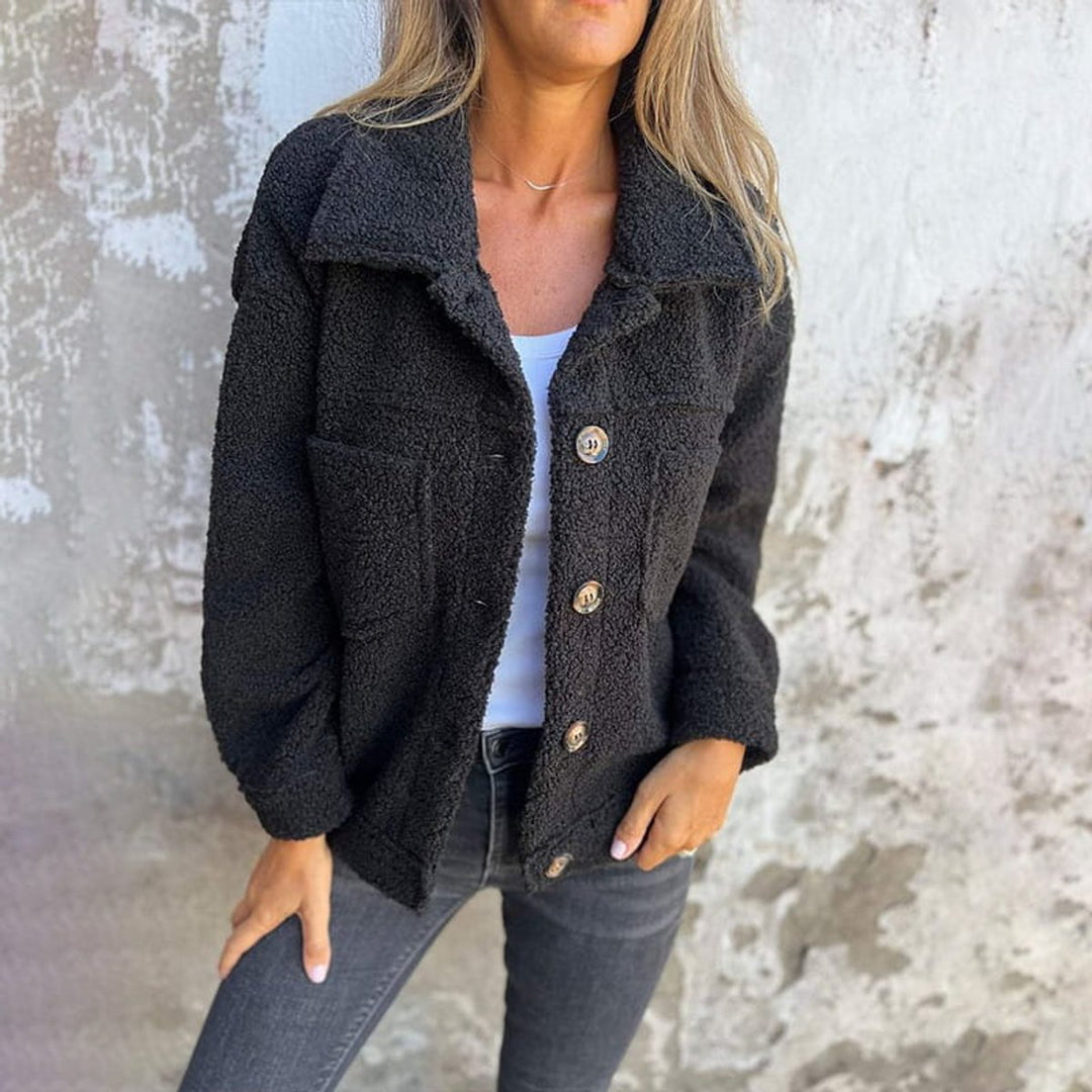 Women's Oversized Fleece Teddy Button-Up Shacket
