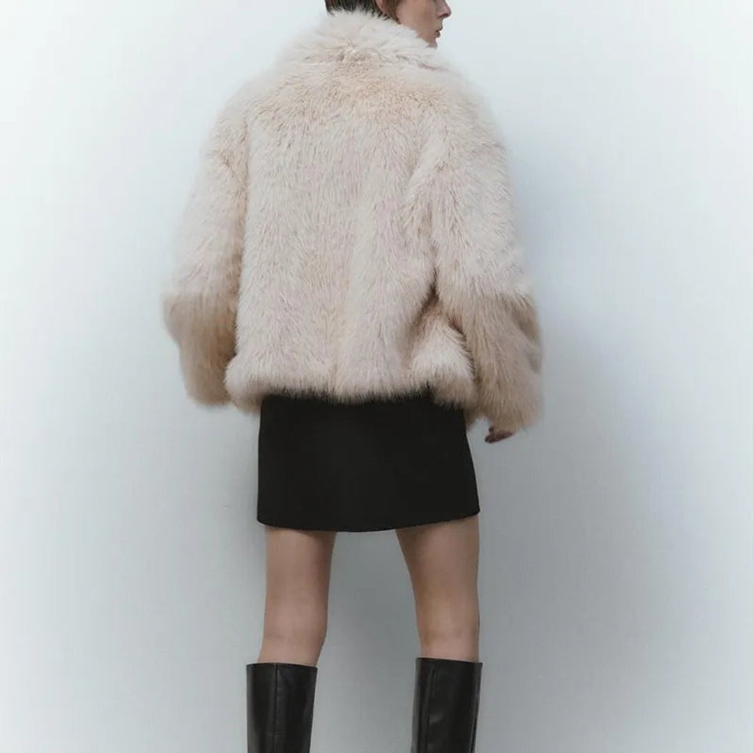 Women's Oversized Fluffy Faux Fur Coat Large Lapel