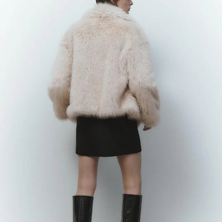 Women's Oversized Fluffy Faux Fur Coat Large Lapel