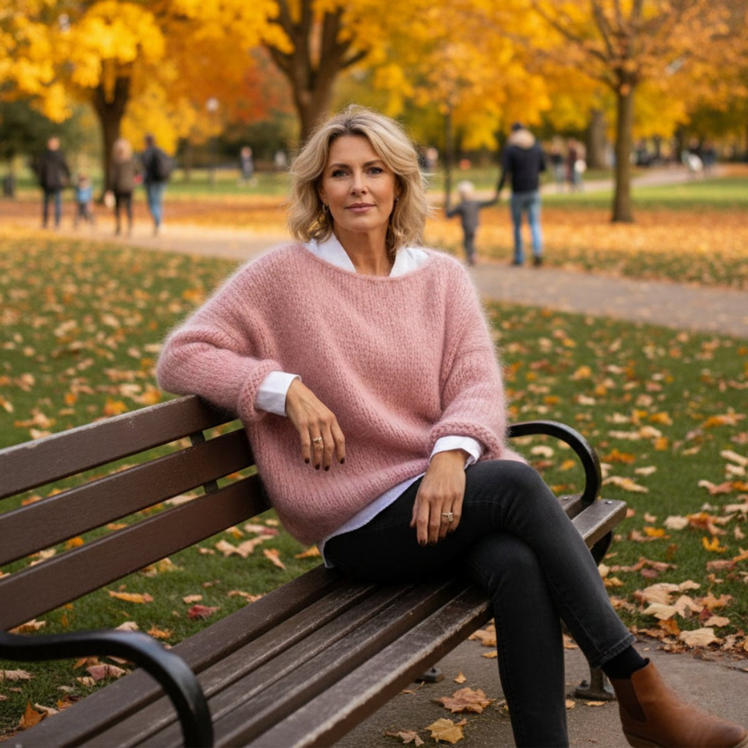 Women's Oversized Fluffy Knitted Sweater Layered Jumper
