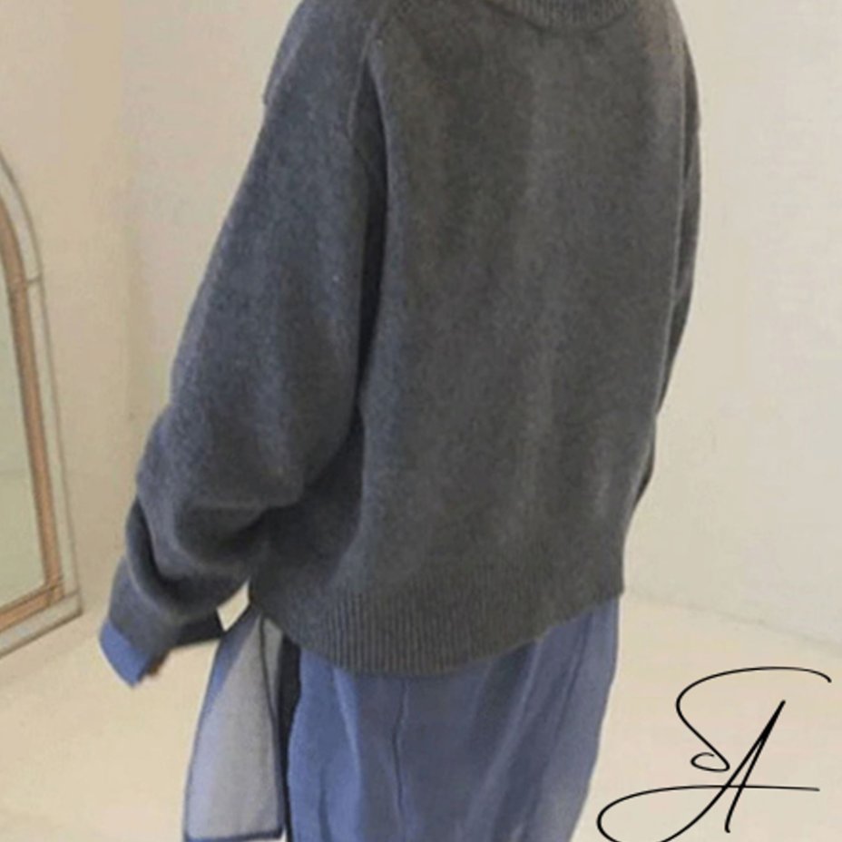Women's Oversized Knit Cardigan Asymmetric Button Wrap