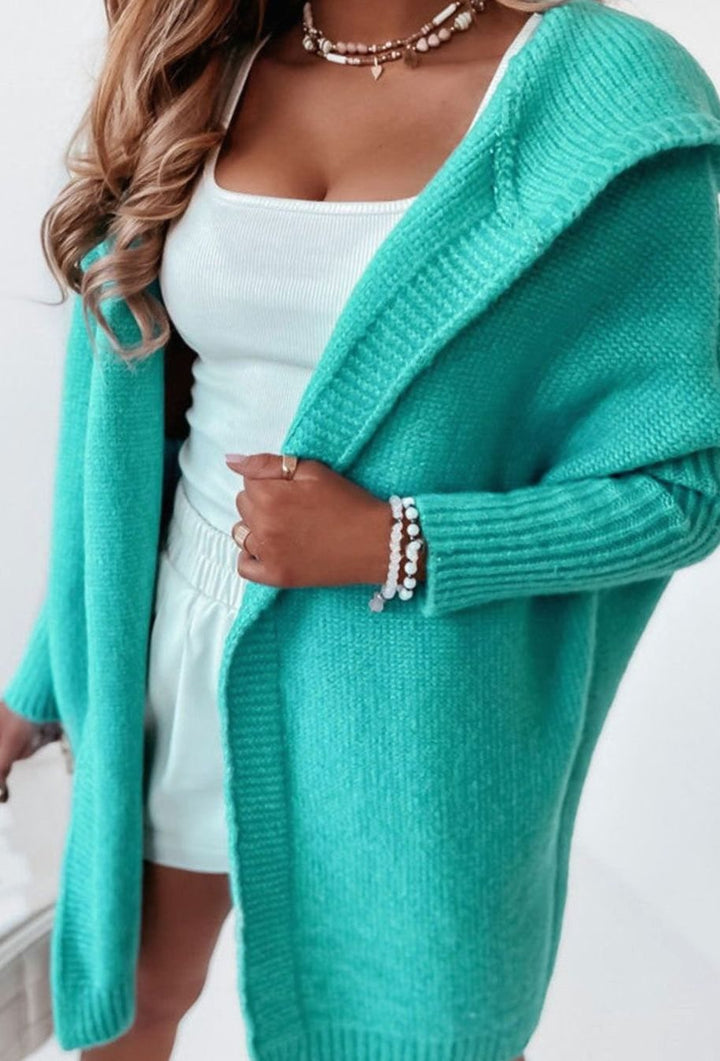 Women's Oversized Knit Cardigan Batwing Sleeve Open Front