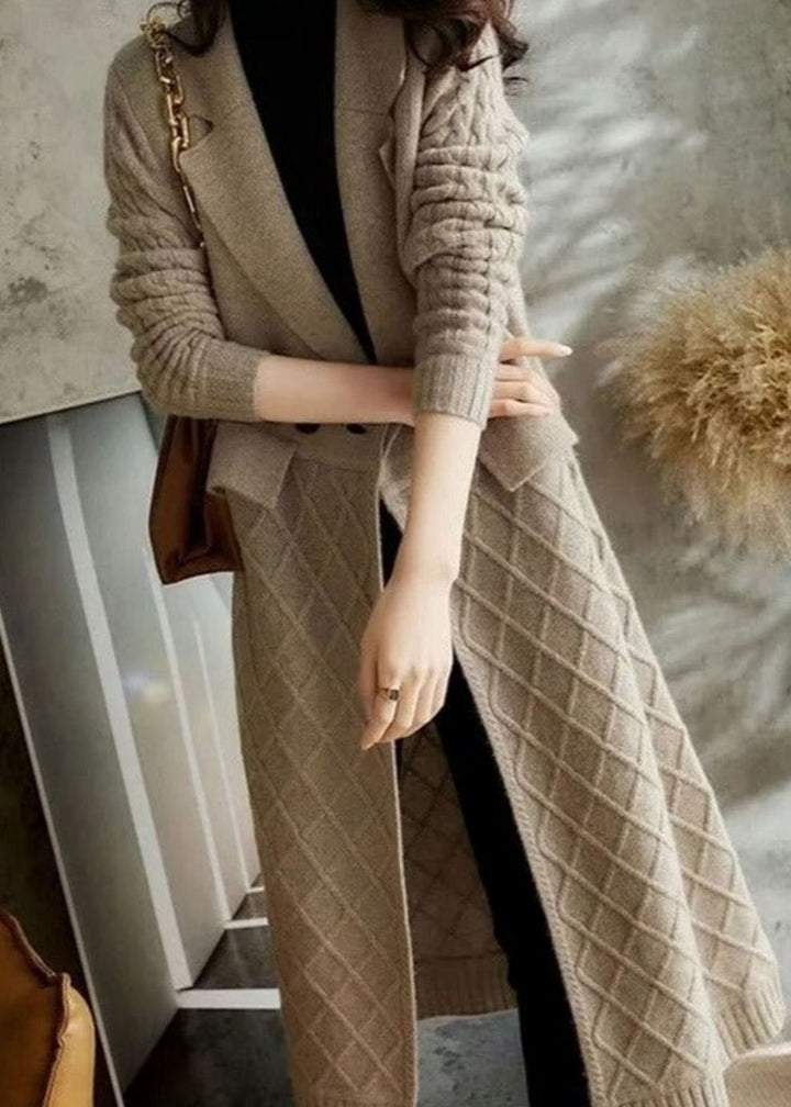Women's Oversized Knit Cardigan Blazer Long Wool Jacket