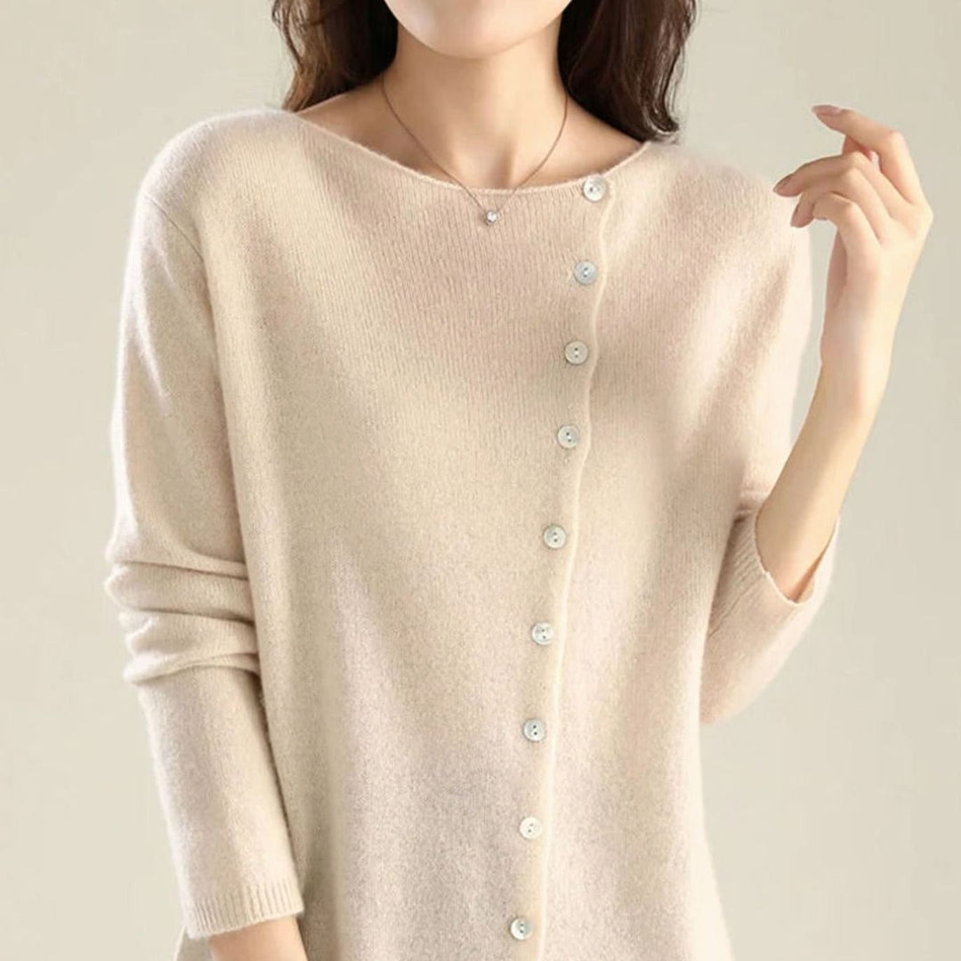 Women's Oversized Knit Cardigan Button-Front Long Sleeve