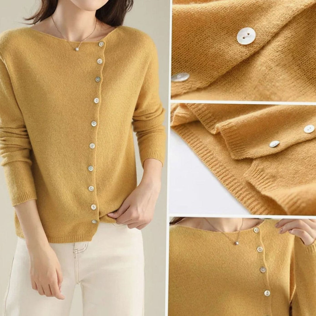 Women's Oversized Knit Cardigan Button-Front Long Sleeve