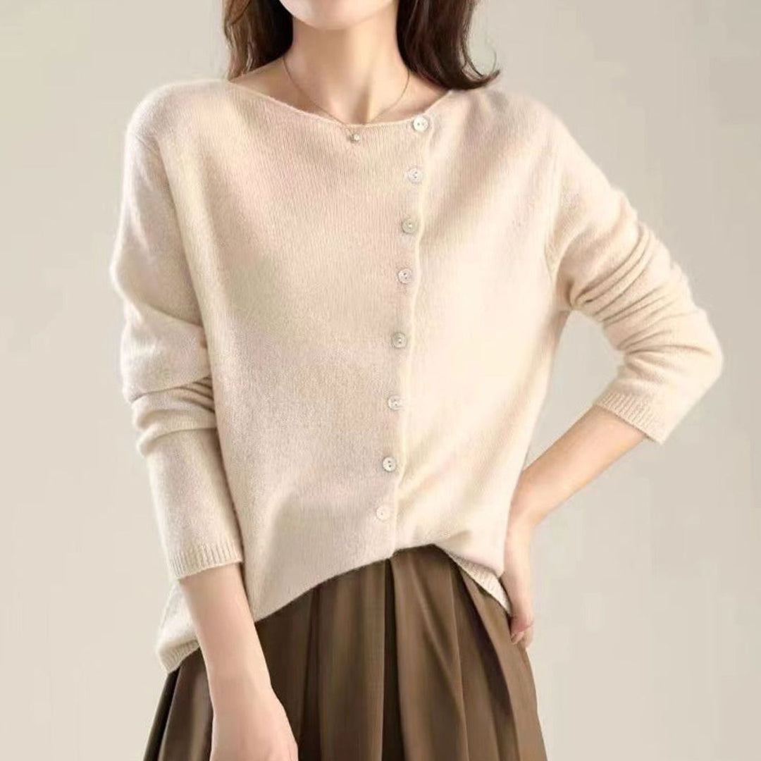 Women's Oversized Knit Cardigan Button-Front Long Sleeve