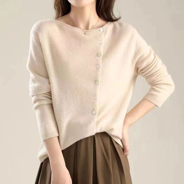 Women's Oversized Knit Cardigan Button-Front Long Sleeve