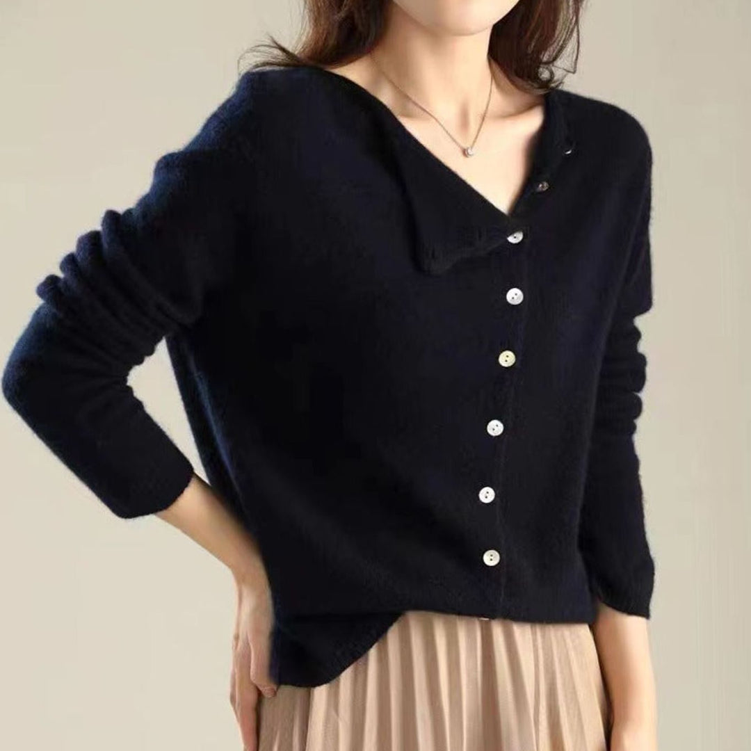 Women's Oversized Knit Cardigan Button-Front Long Sleeve