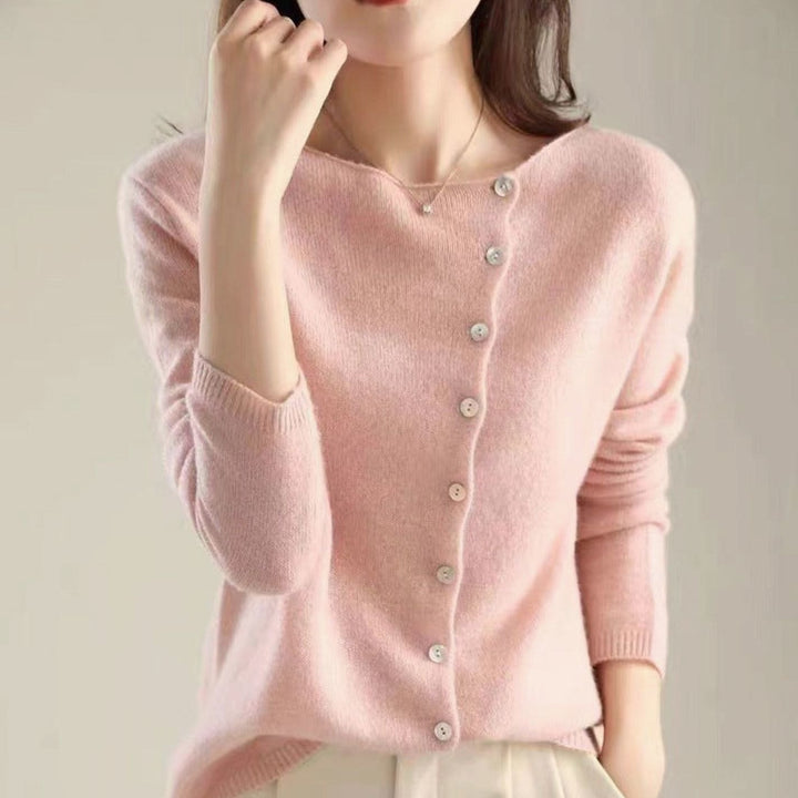 Women's Oversized Knit Cardigan Button-Front Long Sleeve