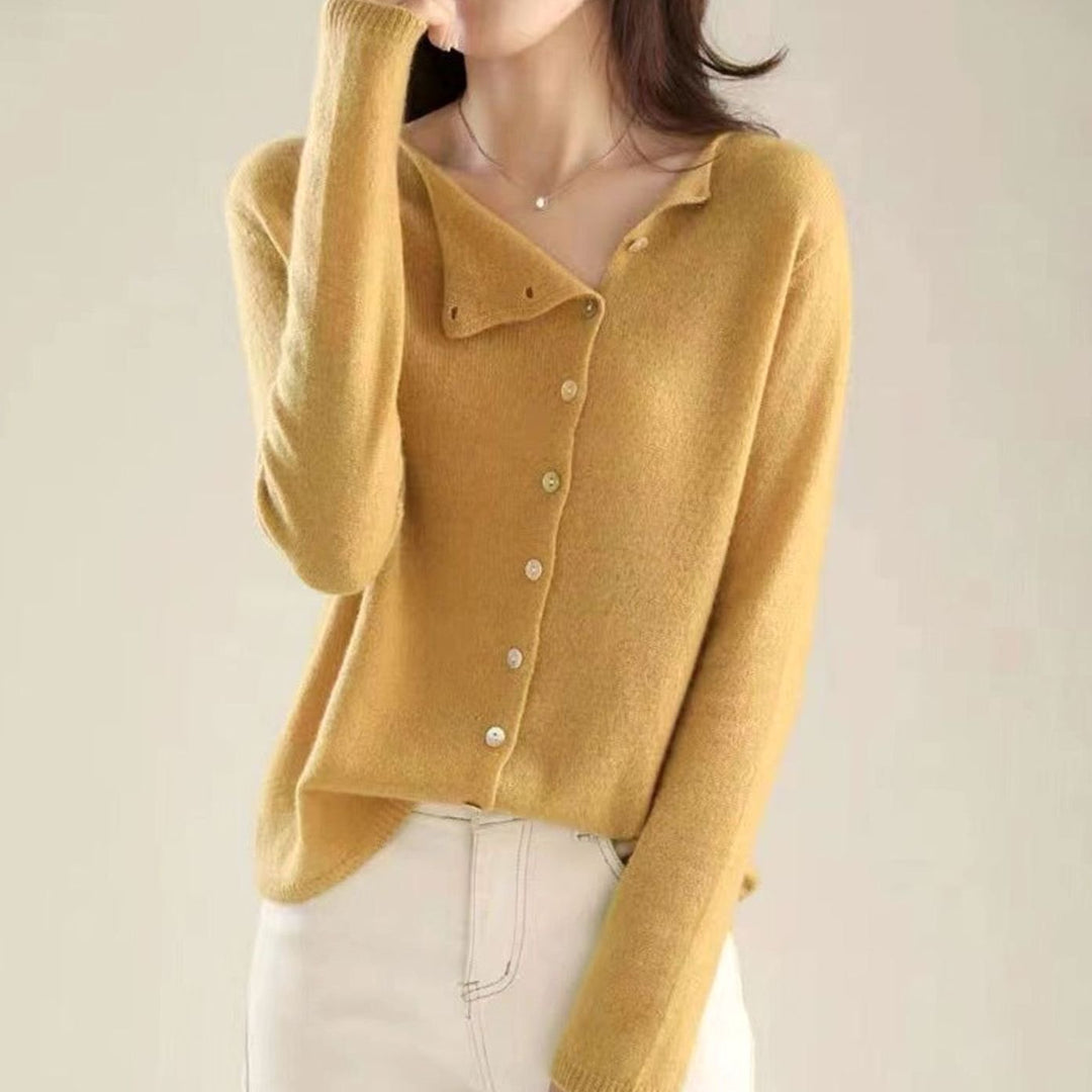 Women's Oversized Knit Cardigan Button-Front Long Sleeve
