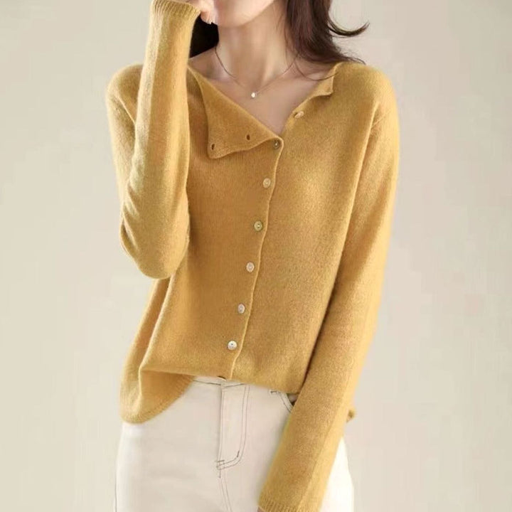 Women's Oversized Knit Cardigan Button-Front Long Sleeve