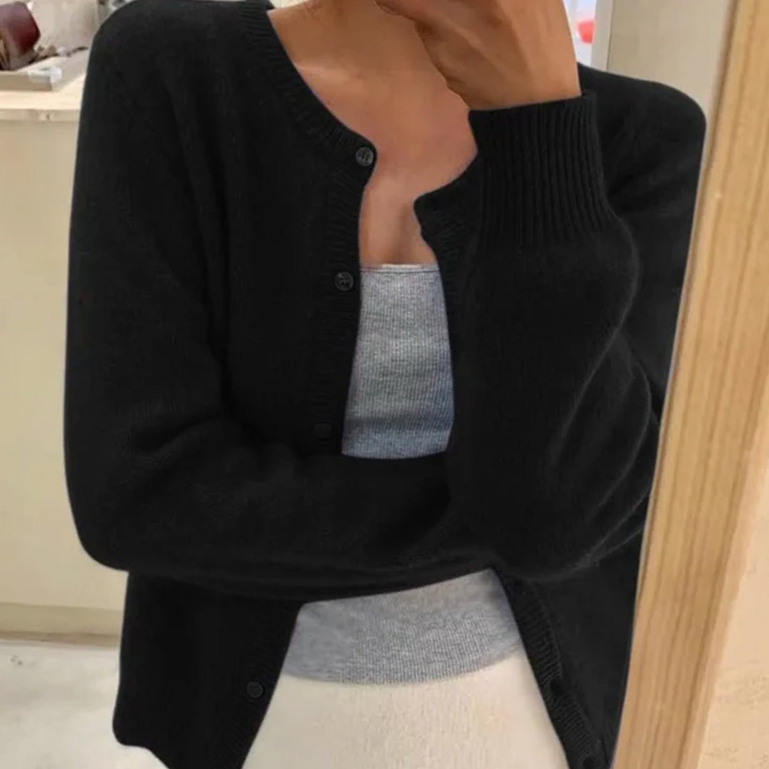 Women's Oversized Knit Cardigan Button-Front Soft Jumper