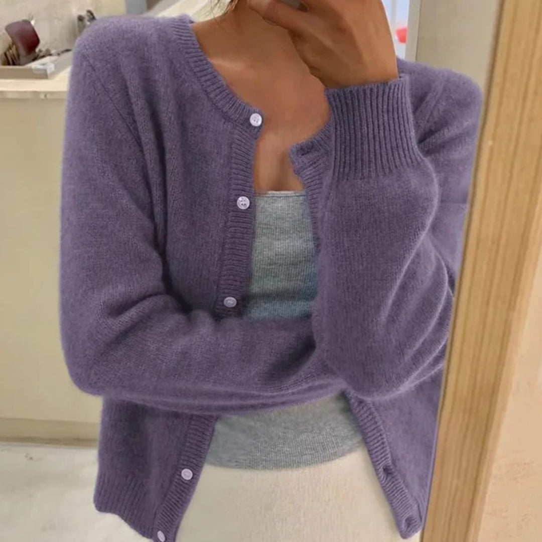 Women's Oversized Knit Cardigan Button-Front Soft Jumper