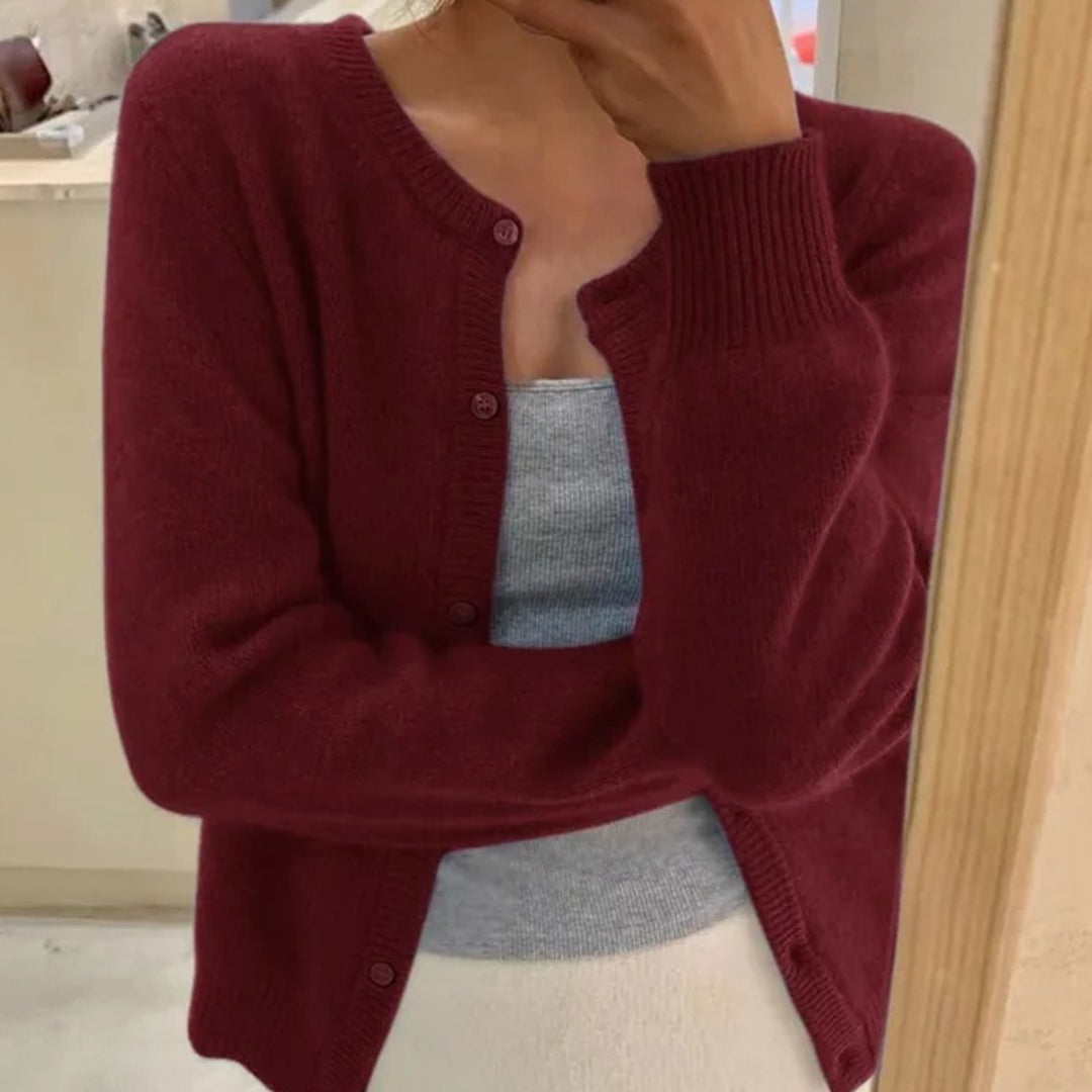 Women's Oversized Knit Cardigan Button-Front Soft Jumper