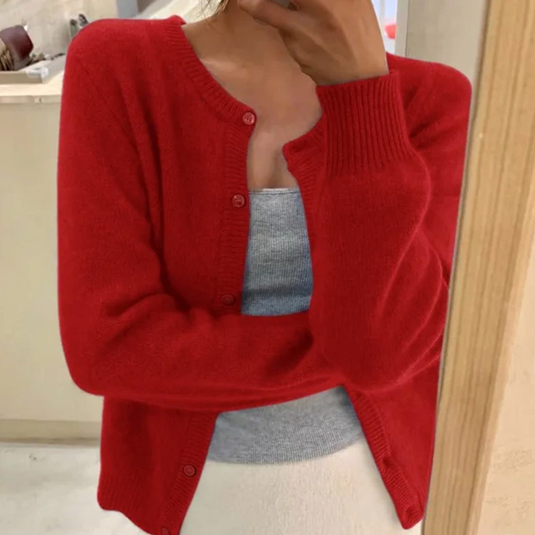 Women's Oversized Knit Cardigan Button-Front Soft Jumper