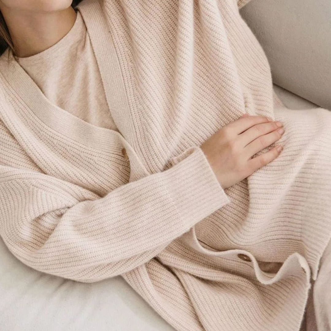 Women's Oversized Knit Cardigan Button-Up Relaxed Fit Jumper