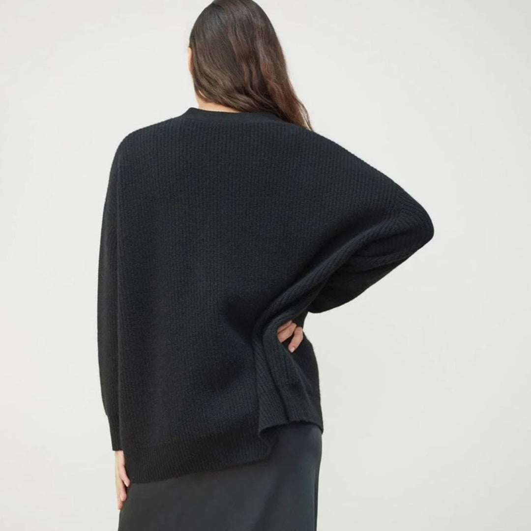 Women's Oversized Knit Cardigan Button-Up Relaxed Fit Jumper