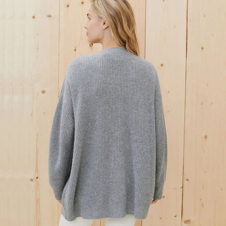 Women's Oversized Knit Cardigan Button-Up Relaxed Fit Jumper