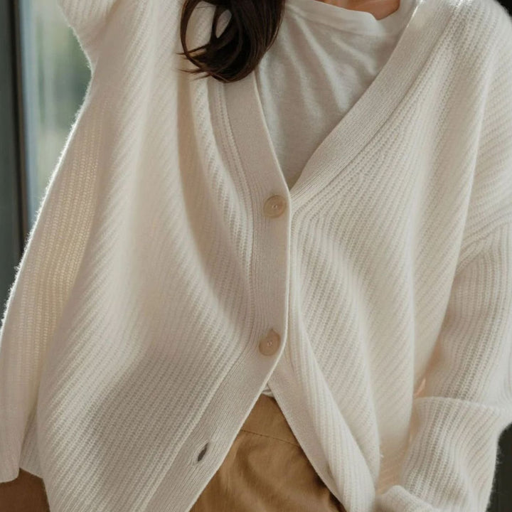 Women's Oversized Knit Cardigan Button-Up Relaxed Fit Jumper